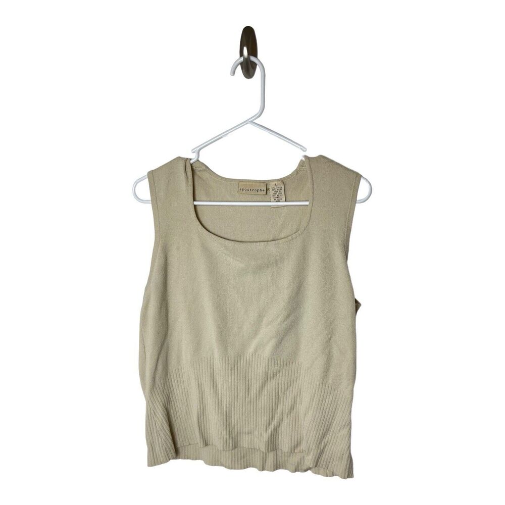 Tan Sweater Vest Apostrophe Brand Sz. Large